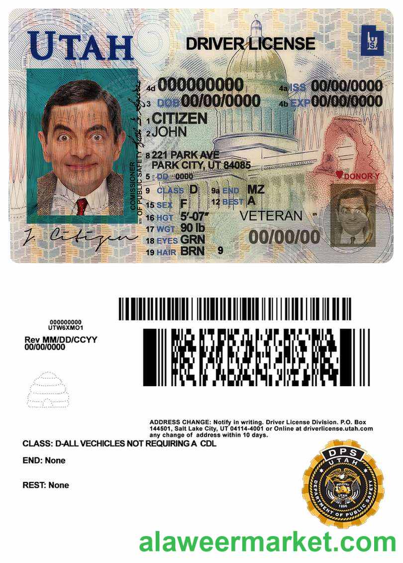 USA Utah driving license